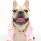 Ошейник для собак и кошек, персонализированная Пластиковая регулируемая цепочка с золотым и серебряным покрытием для бульдогов, ювелирные изделия для собак, Аксессуары для кошек