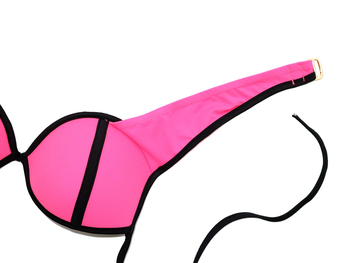 Женские сексуальные Бюстгальтеры на косточках топ пуш ап розового цвета с