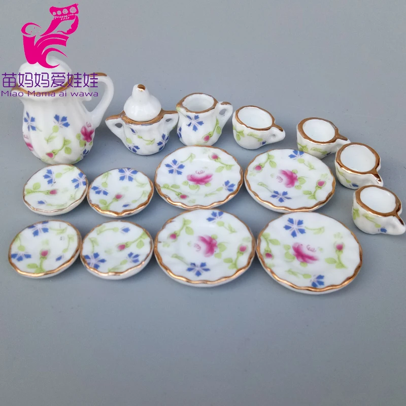 Кукольный домик DIY аксессуары для украшения чайные горшки и чашки 1/6 BJD Ob11 Blythe