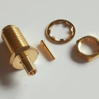 1x rf connector sma female window jack o ring bulkhead panel nut solder for rg178 rg196 cable brass