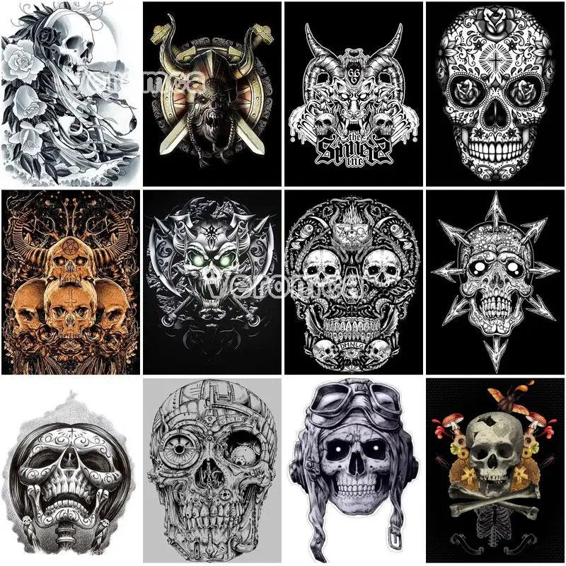 

Diy 5D Horror Diamond Painting Skull Skeleton Full Drill Cross Stitch Mosaic Rhinestone Embroidery Home Decor Handmade Crafts