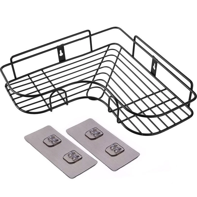 

Bathroom Punch-free Corner Frame Shower Shelf Wrought Iron Shampoo Storage Rack with Suction Cup Bathroom Kitchen Accessories