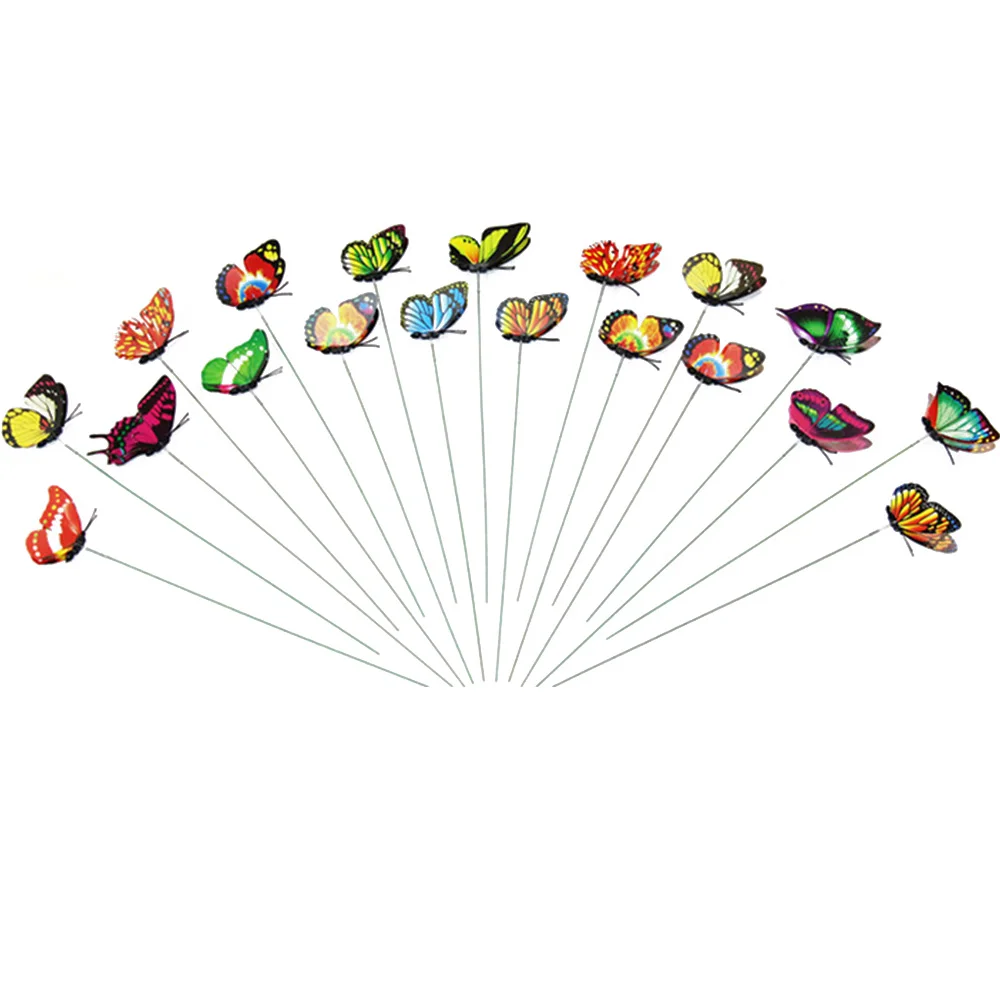 50 шт многоцветная имитация бабочки декоративные садовые сваи-наружные украшения