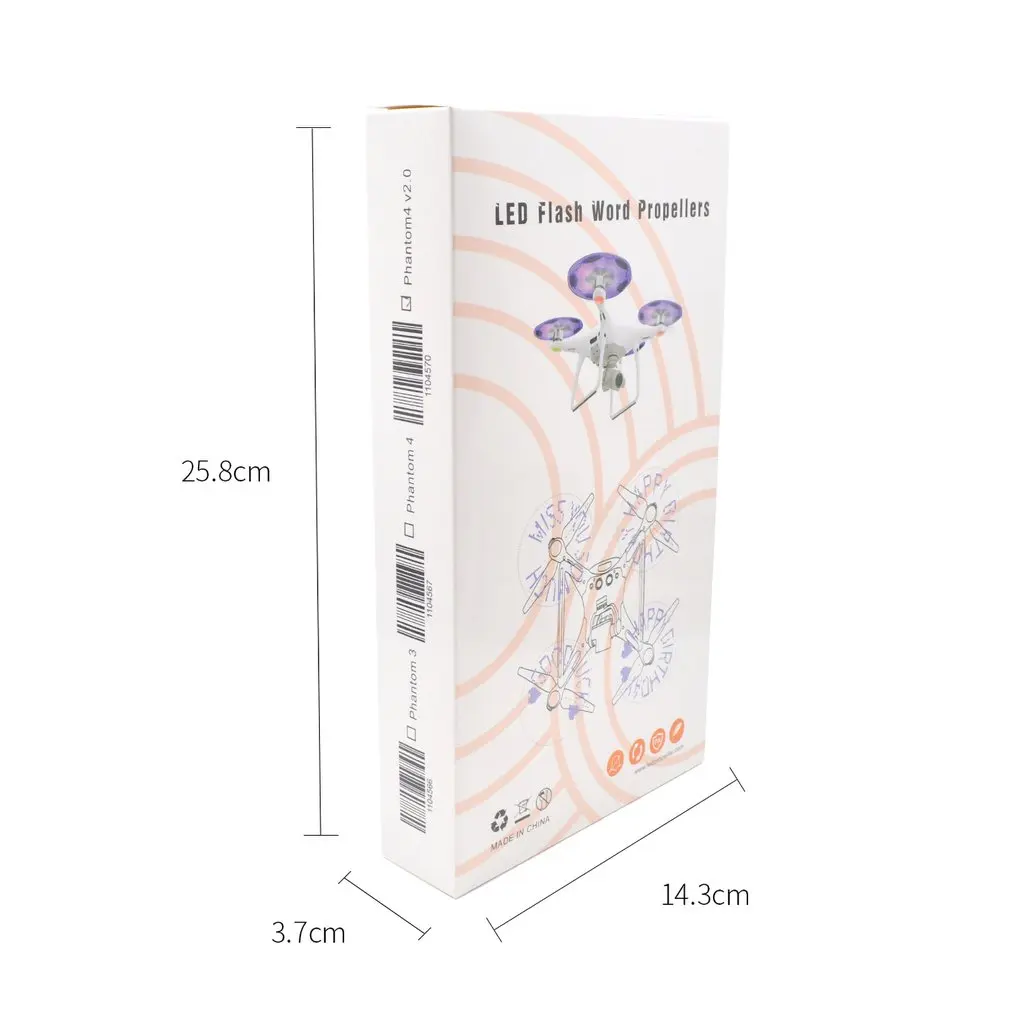 

LED Luminous Drone Propellers for DJI Phantom 3 Low Noise Quick Release Aerodynamic Design Built-in 40mah Battery
