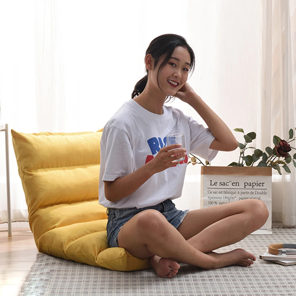Japanese Floor Chair Folding Adjustable Lazy Sofa Gaming Padded Lounger Soft Recliner With Back Support | Дом и сад