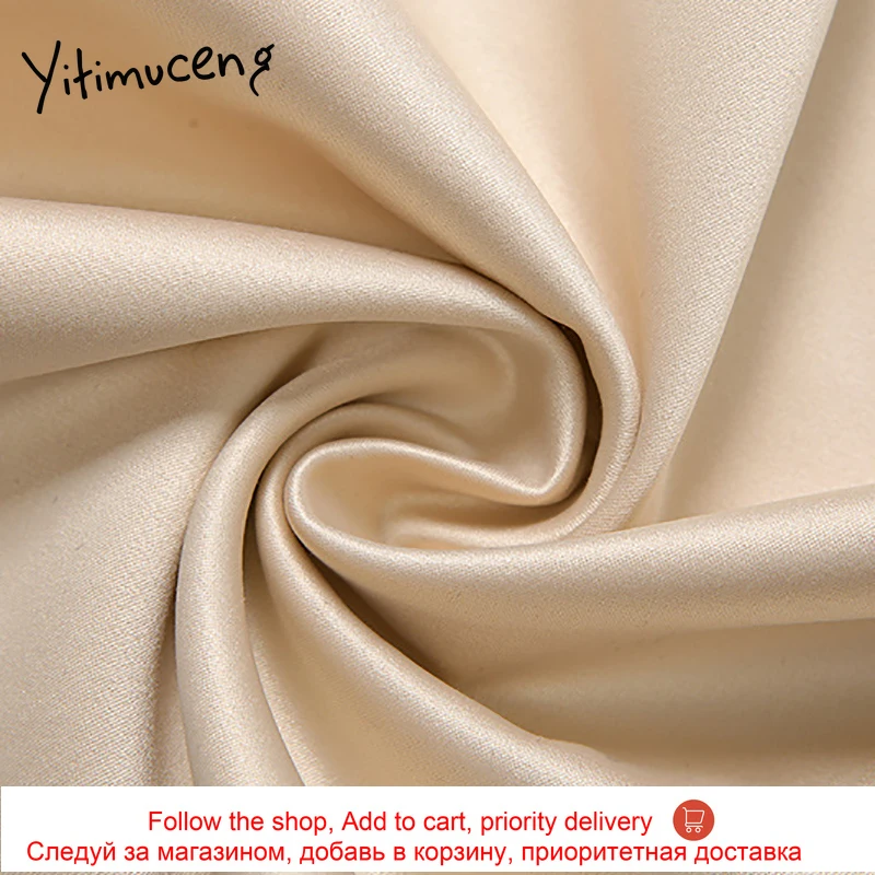 

Yitimuceng Irregular Spaghetti Strap Bandage Dresses Woman Sexy Solid A-line Dress Summer 2021 Fashion Khaki Sleeveless Dress