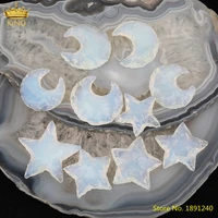 5pcs stars moon pendant necklace findingsnatural opal stone stars moon beads charms for diy jewelry making bulk wholesale