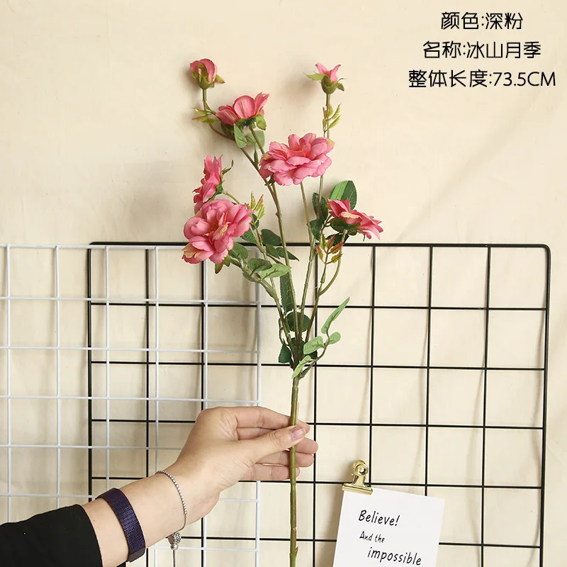 

73cm Rose DIY Party Decoration Vintage Silk Fake Flower Small Rose Wedding Fake Flower Holiday Supplies Home Decoration Bouquet