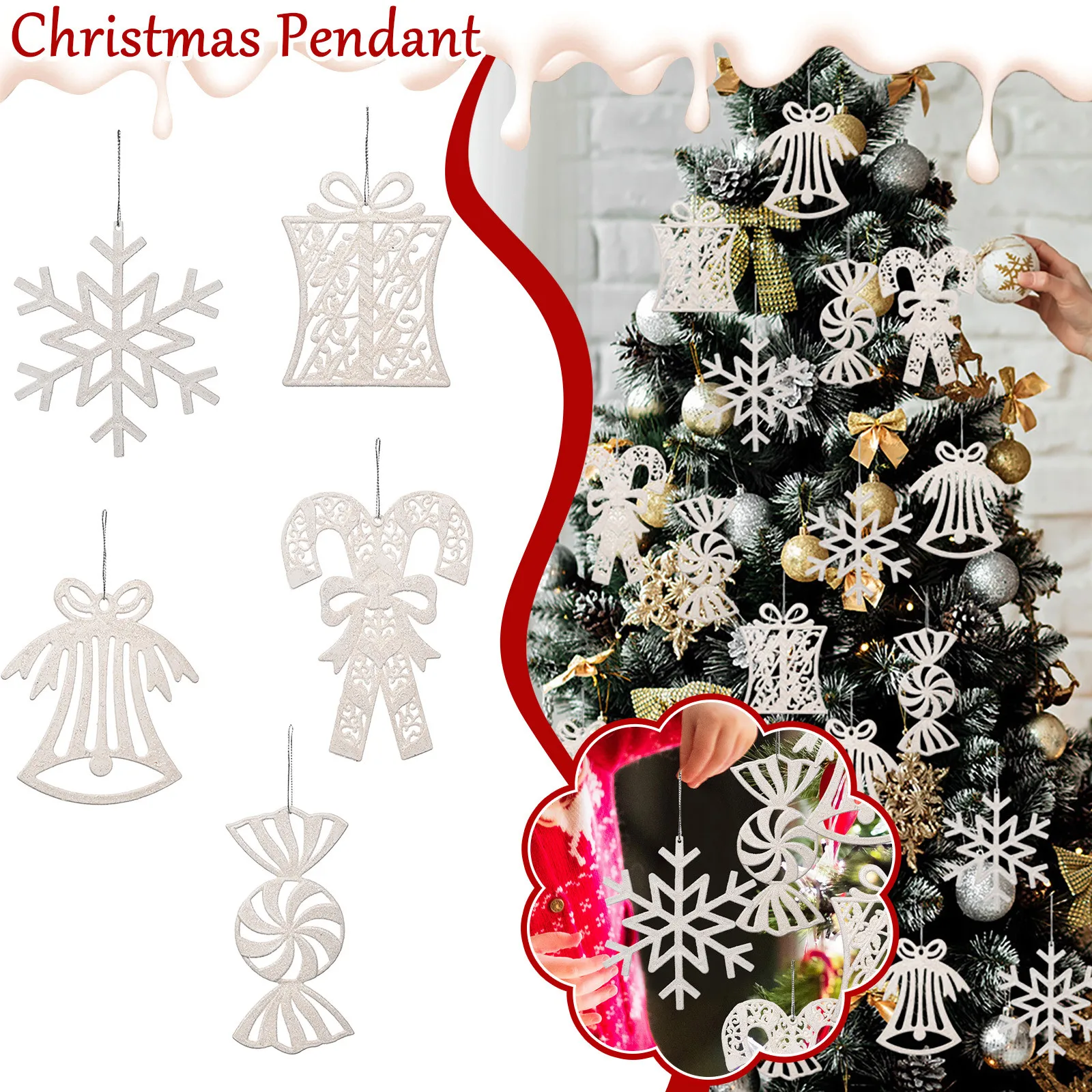 

Деревянная подвеска в виде двери на рождественскую елку, украшение для новогодней елки, Рождество 2021, Новый Год 2022, 2022