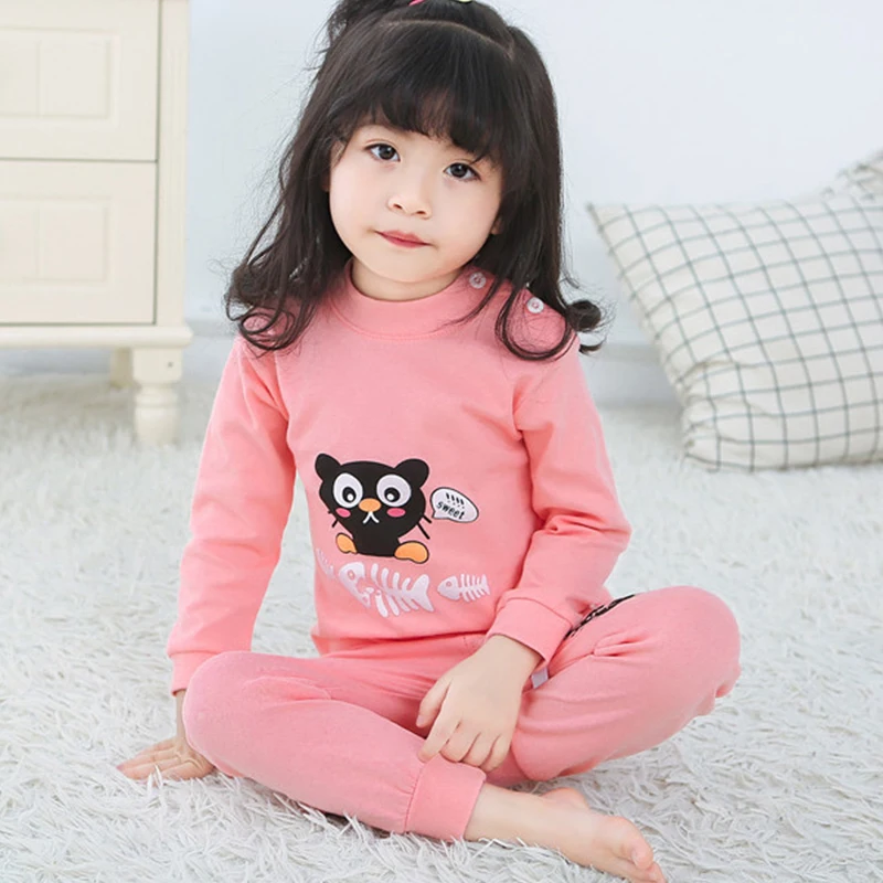 Пижамные комплекты для маленьких мальчиков и девочек хлопковая - Цена: 582,88 - 675,15 руб.