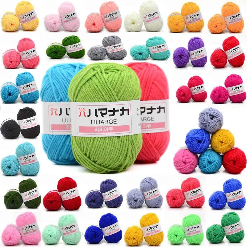 Пряжа 4PLY мягкая 25 г мягкий хлопок ручная работа Детская Красочные шерстяные