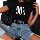 Женская футболка с буквами 90, повседневные Забавные футболки, футболки хипстер, Женская Винтажная Футболка Harajuku, летняя Tumblr Camisetas Mujer