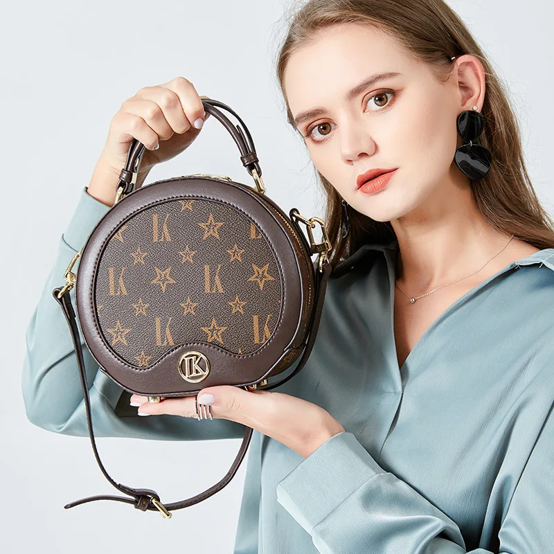 

Small Round Leather Bag 2021 New Fashion Presbyopia Retro Shoulder Diagonal Bag All-match Purses and Handbags Luxury Designer Gg