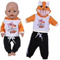 43cm doll outfit 17 inch baby born cute animals doll suit fashion cartoon fox clothes fit for bjd 14 doll baby birthday gift