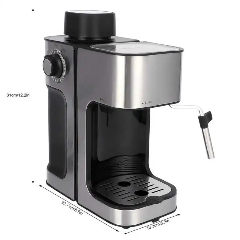 

5 Bar Automatic Coffee Machine Espresso Coffee Maker Cappuccino, Latte Mocha Making with Milk Frother EU Plug 220V