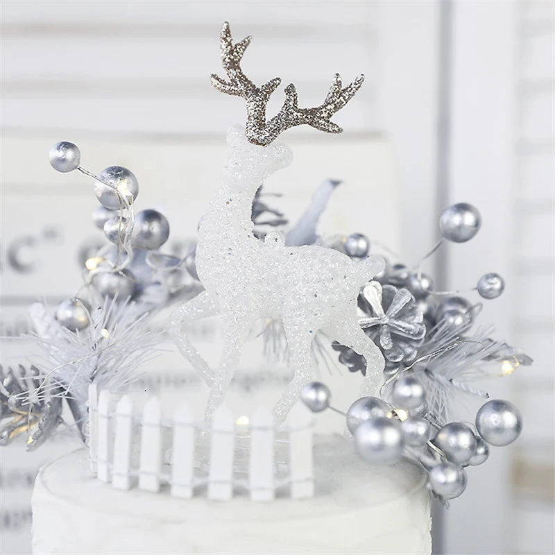 Сверкающие аксессуары для домашней рождественской вечеринки украшение десерта