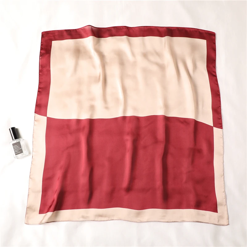 

Fashion Solid Women Silk Scarf Shawls Neck Hair Band Accessories Foulard Square Scarves for Women Spring Hijab 2020 New