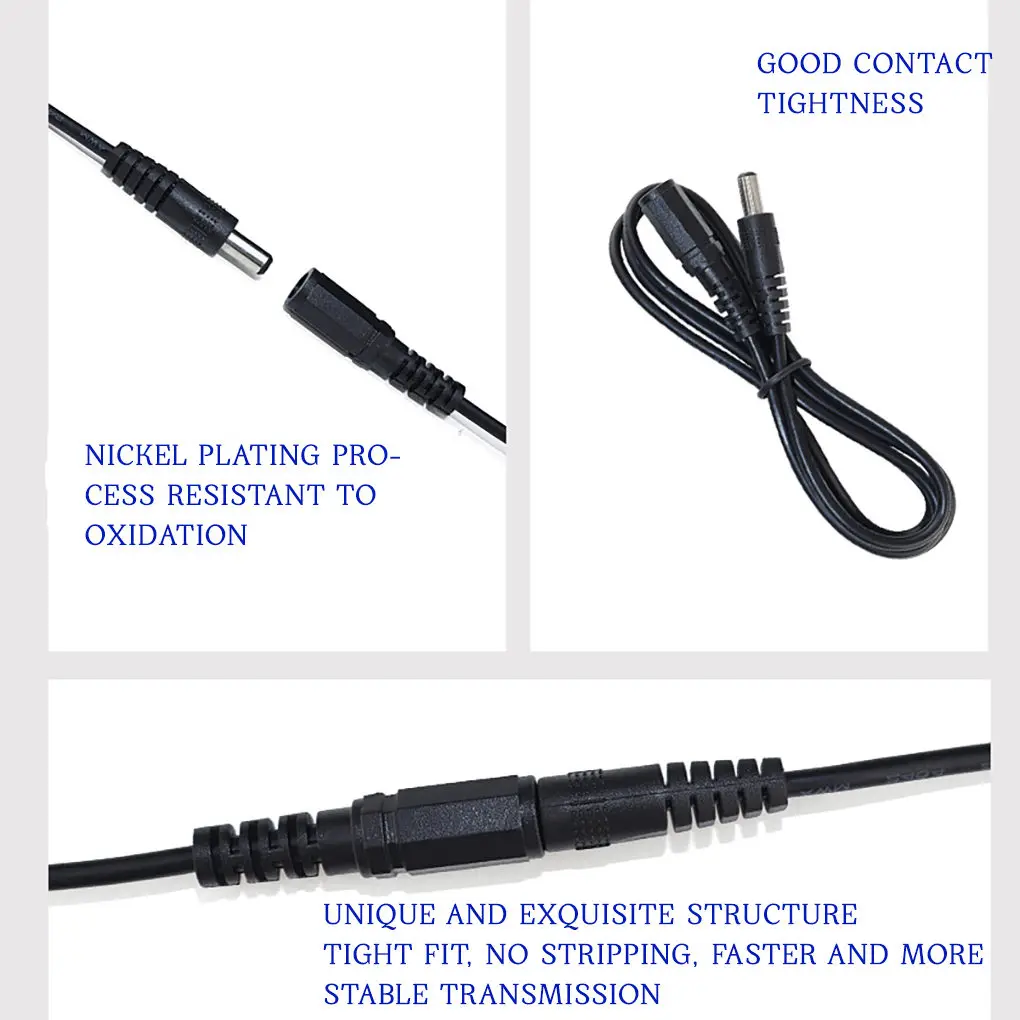 DC Power Splitter Plug Cable 5.5x2.1mm Male to Female Supply Adapter Extension Cord for Camera LED Lamp | Электроника