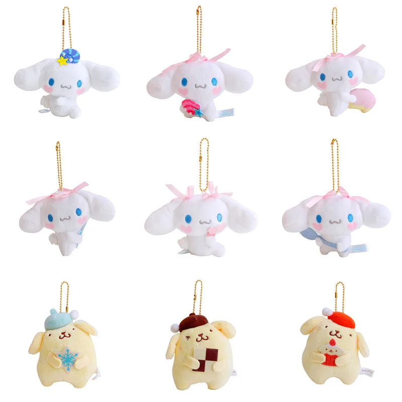 

Kawaii Sanrioed Plush Dolls Toys Keychain Cartoon Anime Figure My Melody Cinnamoroll Plushie Stuffted Bag Pendant Toys for Girls