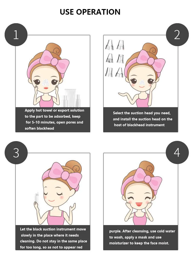 

LEMONWALD Beauty Skin Care Tools Face Clean Effective Suction Removes Wart Pimples Freckle Acne Face Vacum Cleaner USB Charging