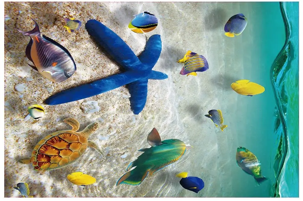 Креативные наклейки на пол морские звезды рыбы ПВХ 3D стену постеры для спальни