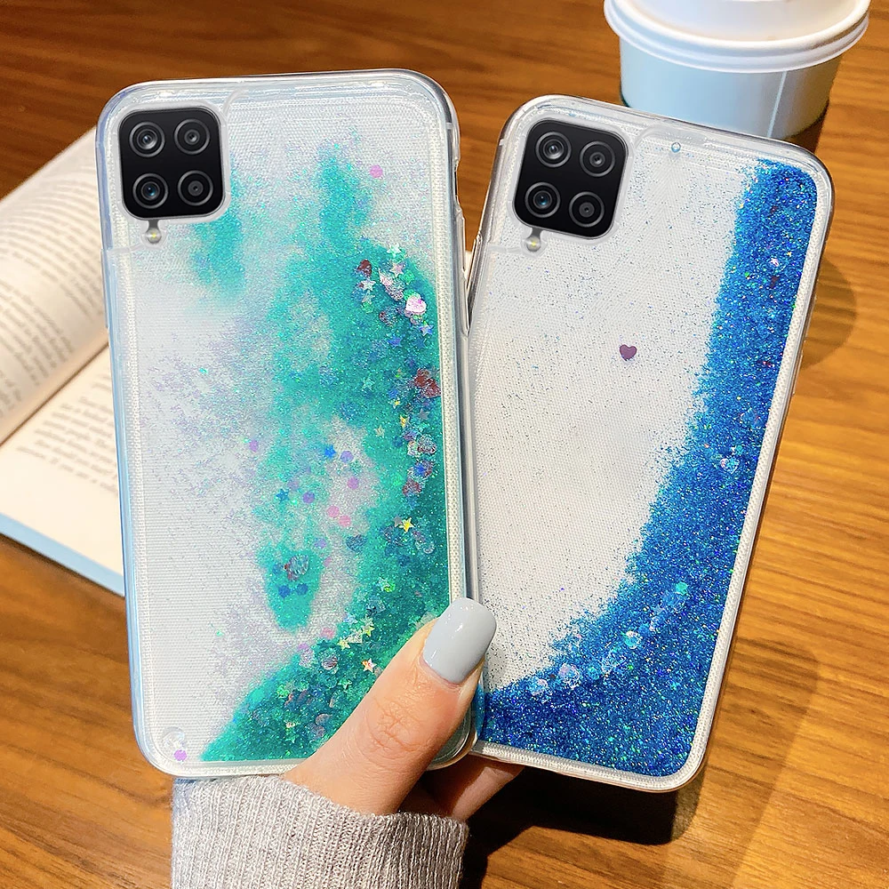 

Dynamic Liquid Case For Samsung A12 Cases Glitter Fundas Samsung A51 A71 A21s A31 A41 A50 A30s A40 A70 A20e M12 M31 M51 Covers