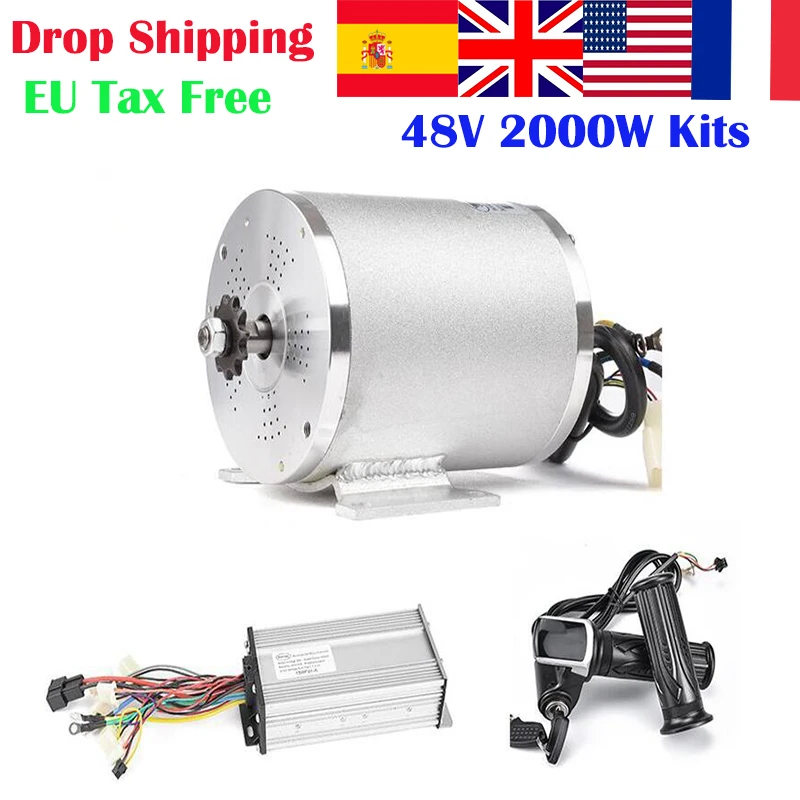 48V 2000W Motor Wheel Electrical Motorcycle Conversion Kit Bicycle Engine Brushless Controller Set Motor Bike Accessories Parts