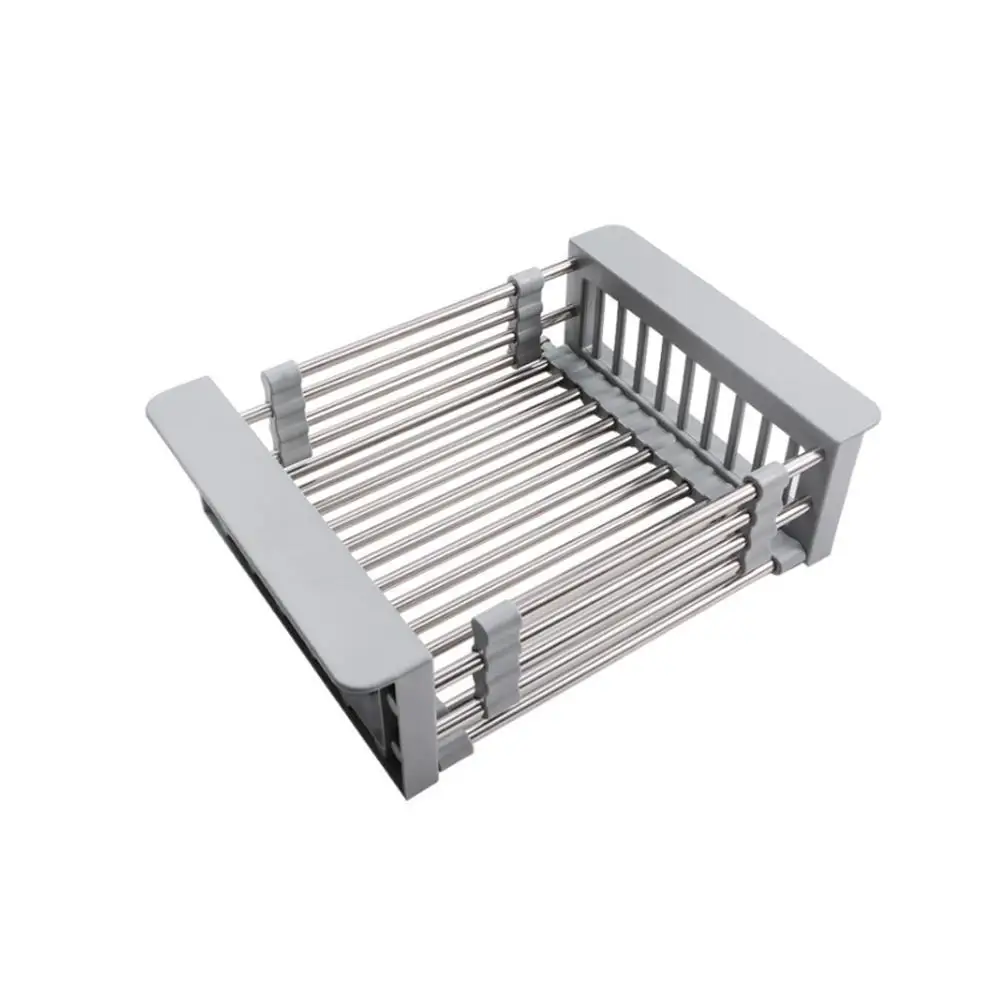 

Steel Telescopic Drain Basket Kitchen Sink Drain Rack Dishes Fruit Rack Filter Telescopic Basket Bowls, Chopsticks And S8J1