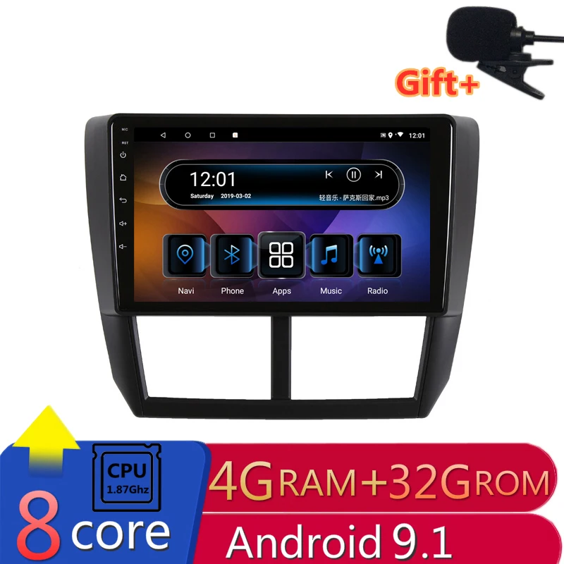 Автомагнитола 9 &quot 4 Гб ОЗУ 8 ядер Android DVD GPS навигация для Subaru Forester 2008 2009 2010 2012