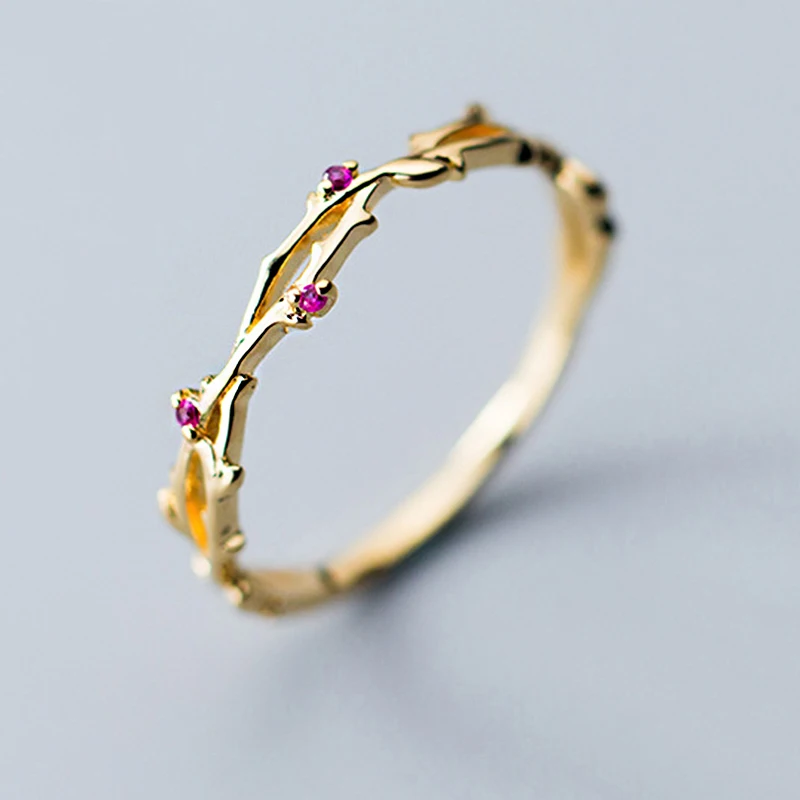 Мода листья филиал в форме кольца для женщин и девочек роскошный чехол ретро