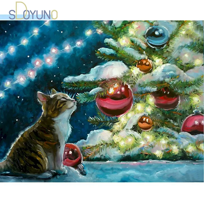 

Набор для рисования по номерам на холсте, кошка, 60x75 см