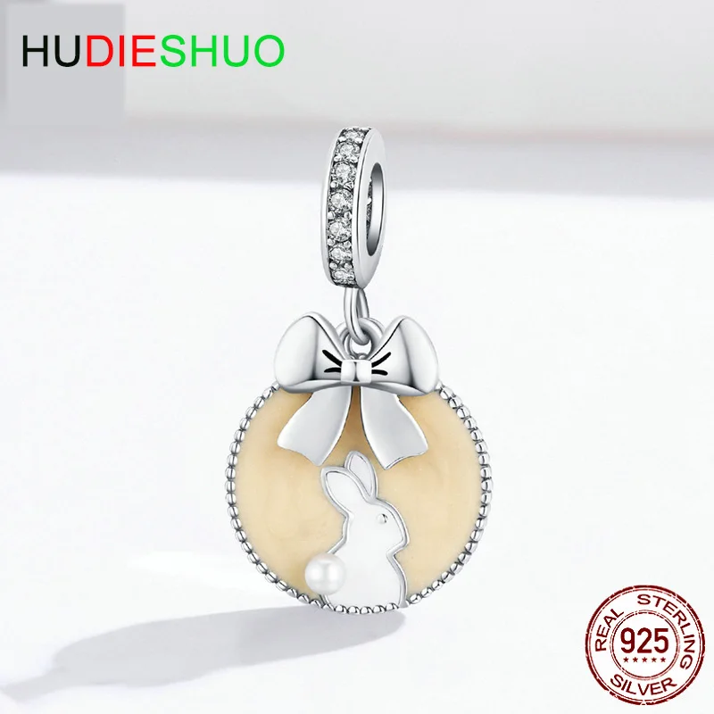 

Подвеска в виде кролика Love Mengmeng из серебра 925 пробы, модные европейские и американские бусины, ювелирные аксессуары