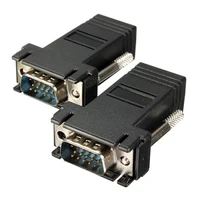 1pcs vga extender male to lan video cat5 cat6 rj45 network cable adap new