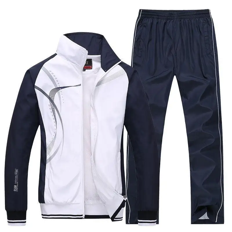 

Men Sportswear New Spring Autumn Tracksuit 2 Piece Sets Sports Suit Jacket+Pant Sweatsuit Male Fashion Print Clothing Size L-5XL