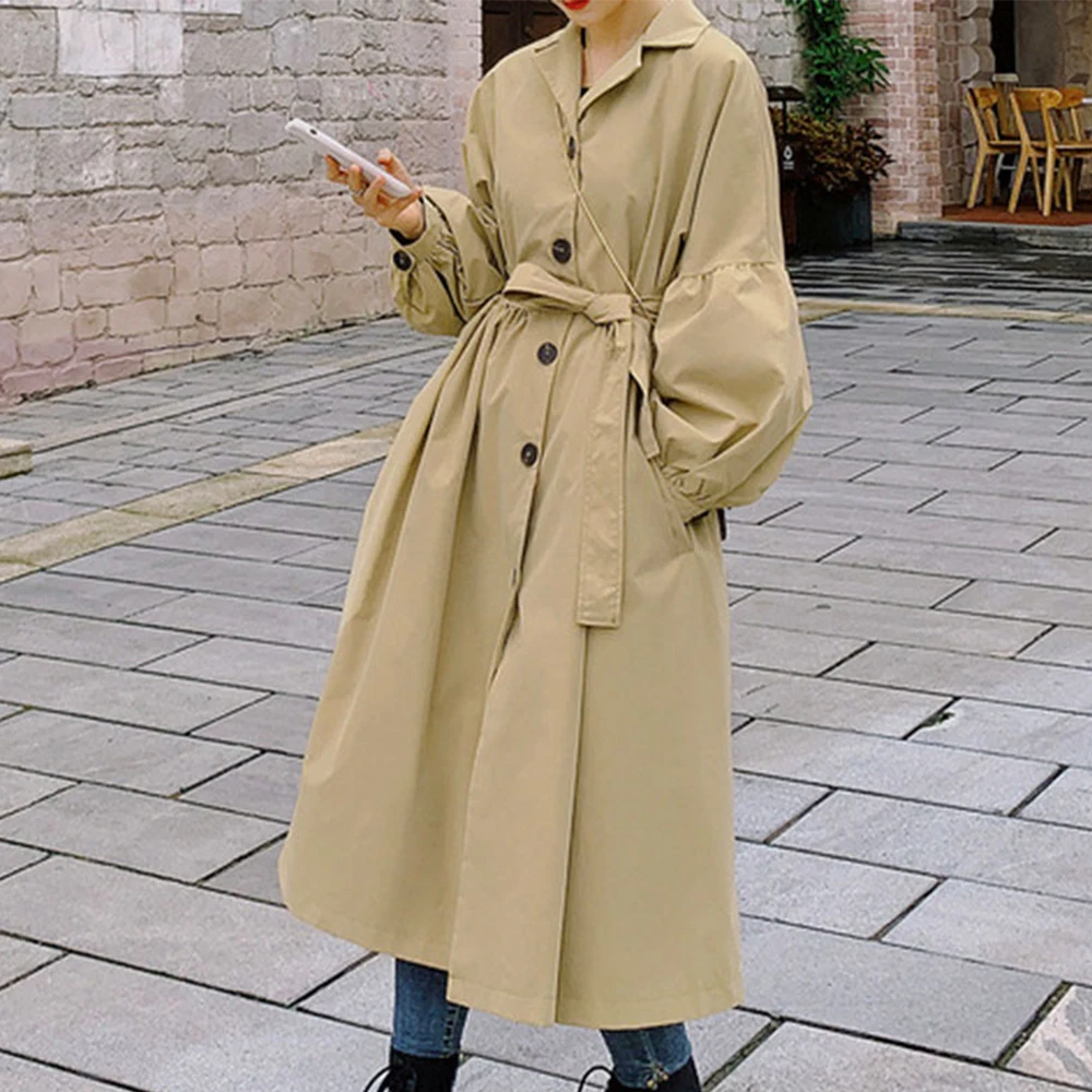 Женский тренчкот осенняя японская и Корейская Новая ветровка длинная Офисная