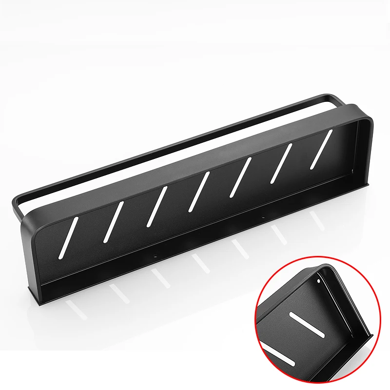 bathroom shelf black with towel bar space aluminum bathroom shelves shampoo holder shower caddy rack corner kitchen storage rack free global shipping