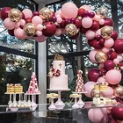 112 шт.компл. розовый темно-красные воздушные шары-гирлянды арочный комплект конфетти для дня рождения и свадьбы детского дня рождения Юбилей, вечеринка, украшение