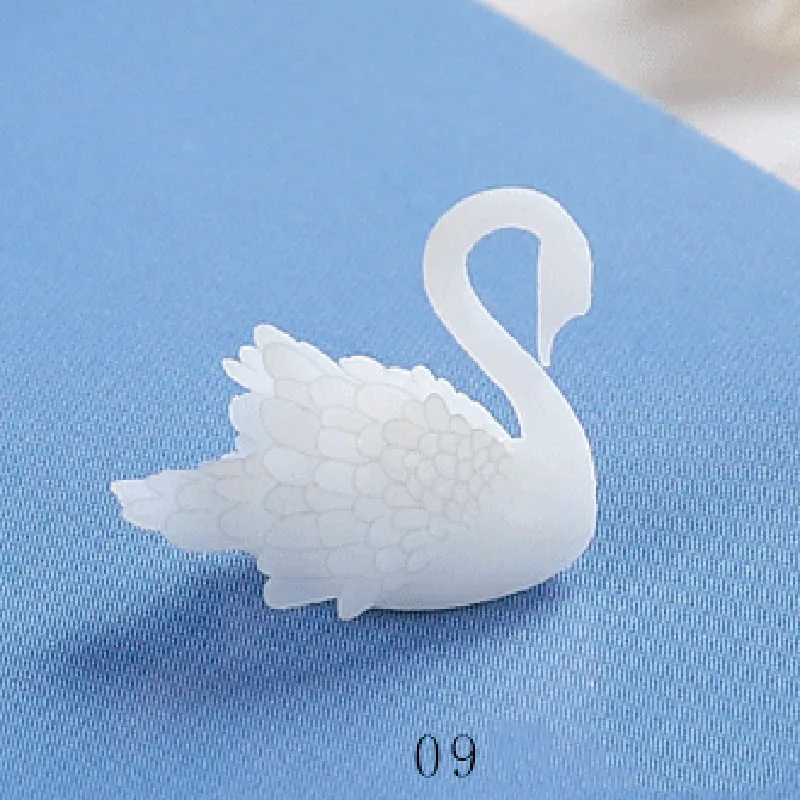Прозрачный силиконовый Лебедь из смолы ювелирные изделия 3D Ногти ручной работы