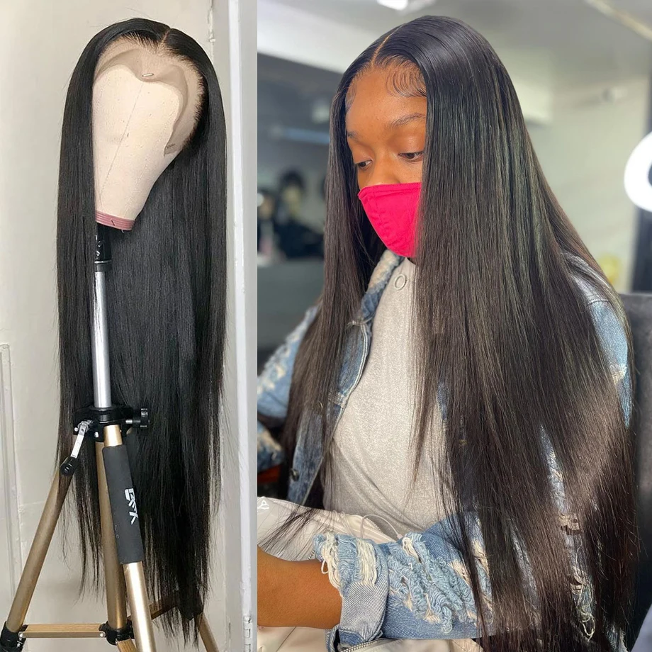 

30 40 Inch Straight Lace Front Wig Natural Brazilian Human Hair Wigs For Women Transparent 13x6 Lace Frontal Wig 5x5 Closure Wig