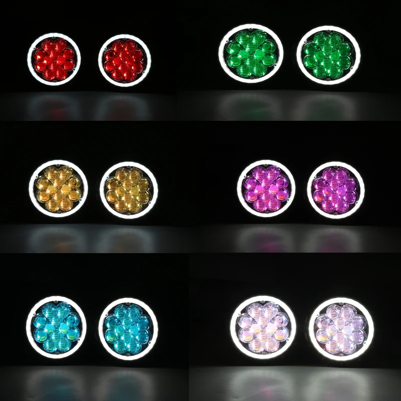 7-дюймовые фары RGB LED 5D Strobe для Jeep Wrangler Land Cruiser FJ40 FJ45 FJ60 Truck 4x4 Внедорожные автомобили.