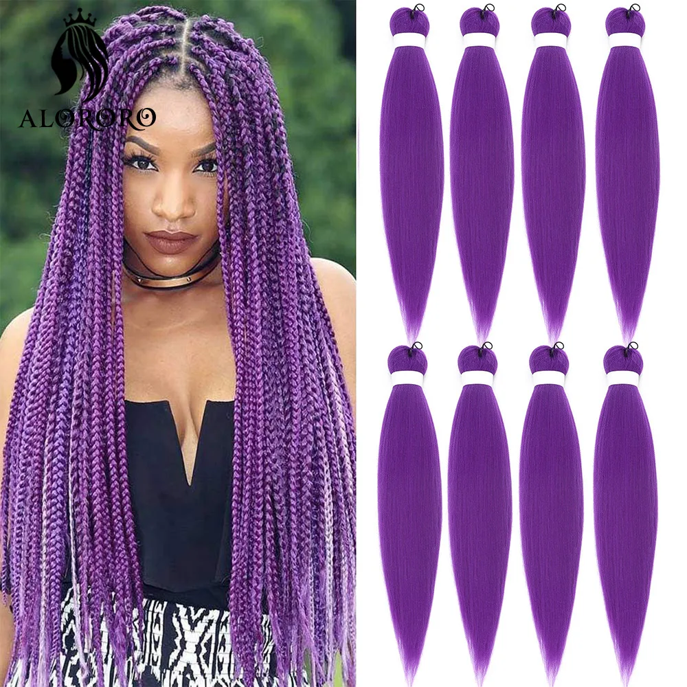

Purple Synthetic Braiding Hair 26Inches Jumbo Braid Hair Extensions Afro Pink Red Blue Women Hair for Braids Alororo