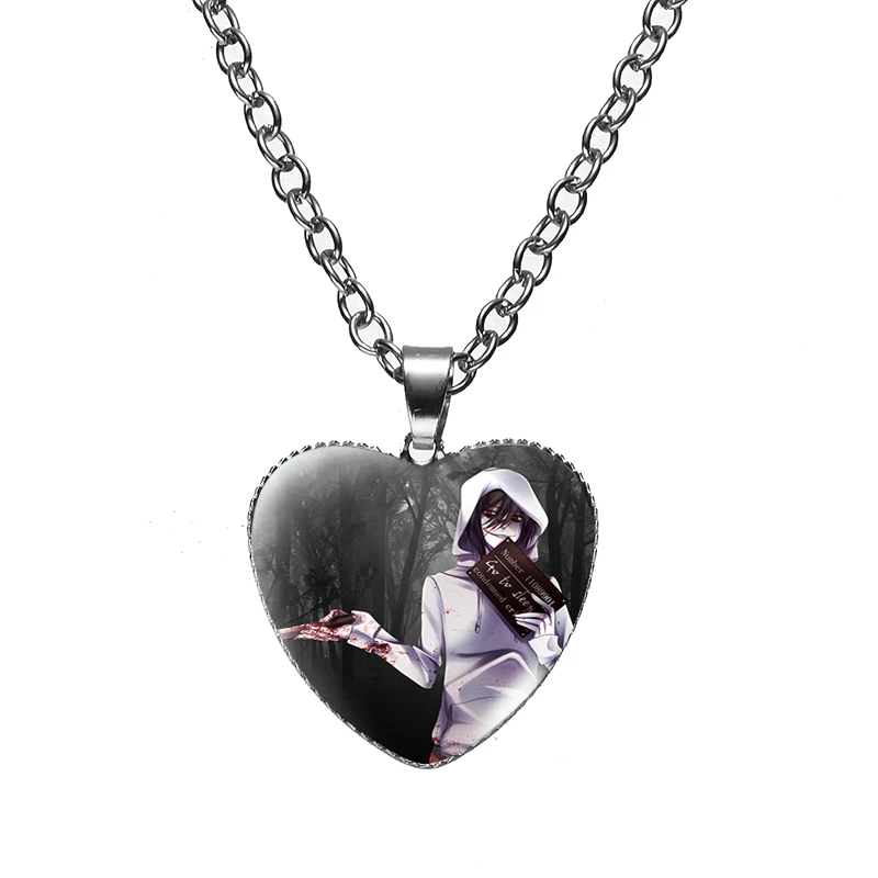 Ожерелье с кулоном в виде сердца Джефф и Джейн жуткая паста ожерелье Ticci Тоби со