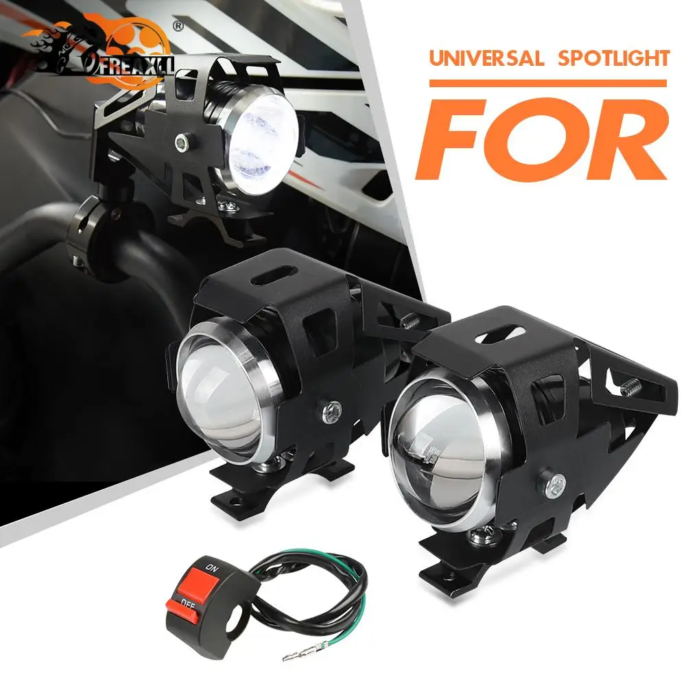 

Motorcycle Bicycles Headlight U2 Flash LED Driving Spot Light Black Auxiliary Lamp U5 12V LED Motocross part For 125/150/250/300