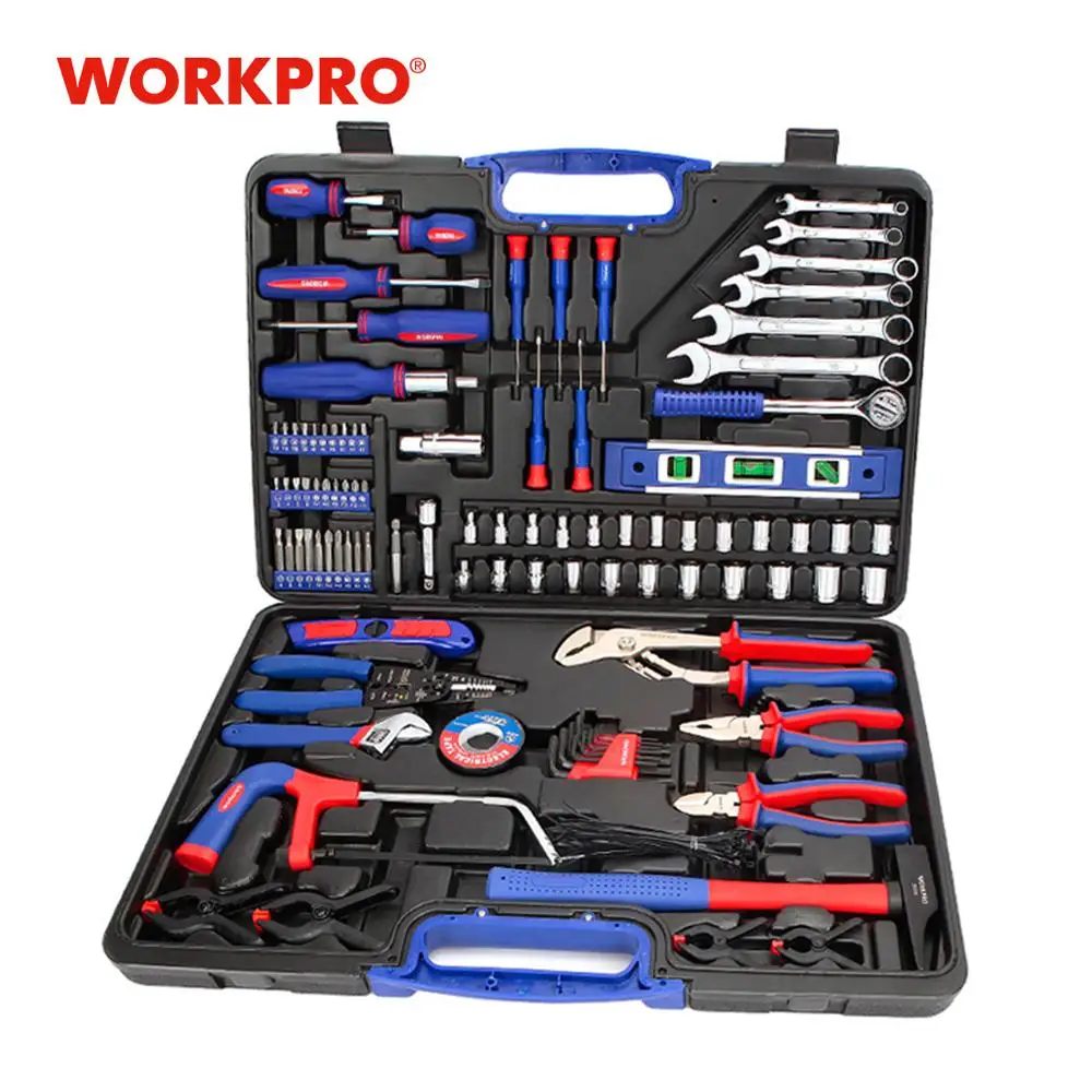 WORKPRO 139 шт. домашние Инструменты Набор бытовых инструментов отверток плоскогубцы