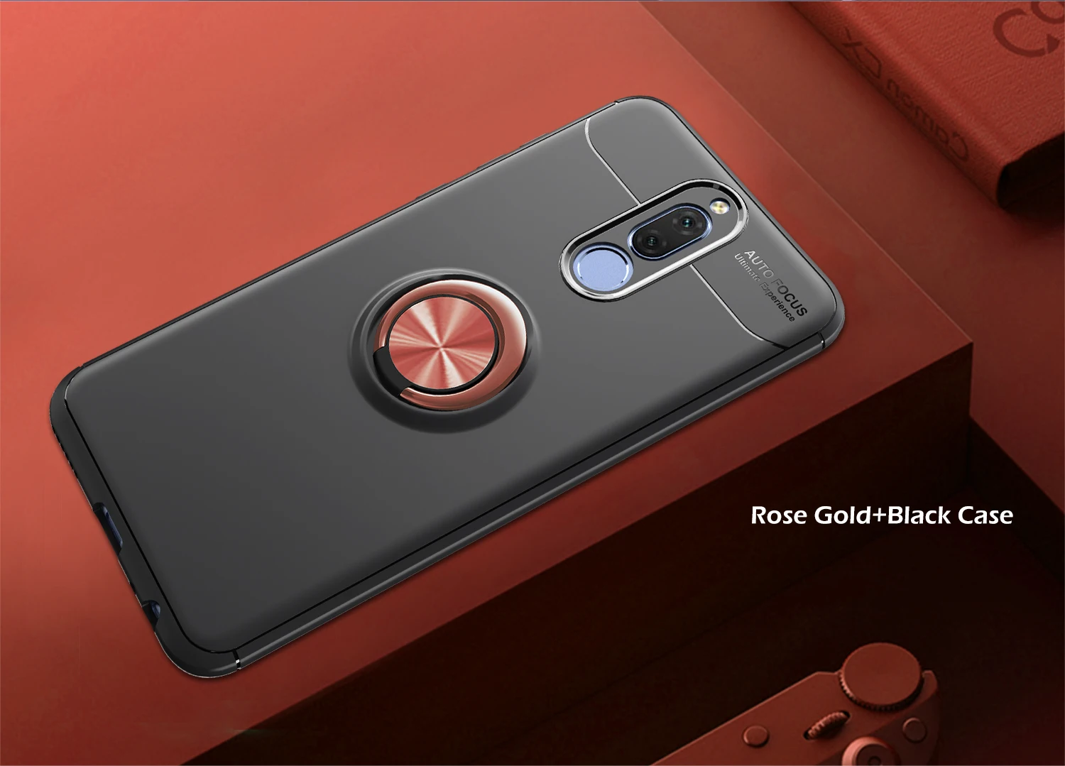 Роскошный мягкий противоударный чехол для Xiaomi Redmi 8A полное покрытие для Xiaomi Redmi 8A автомобильный держатель магнитное кольцо-кронштейн чехол s Fundas - Цвет: Rose Black
