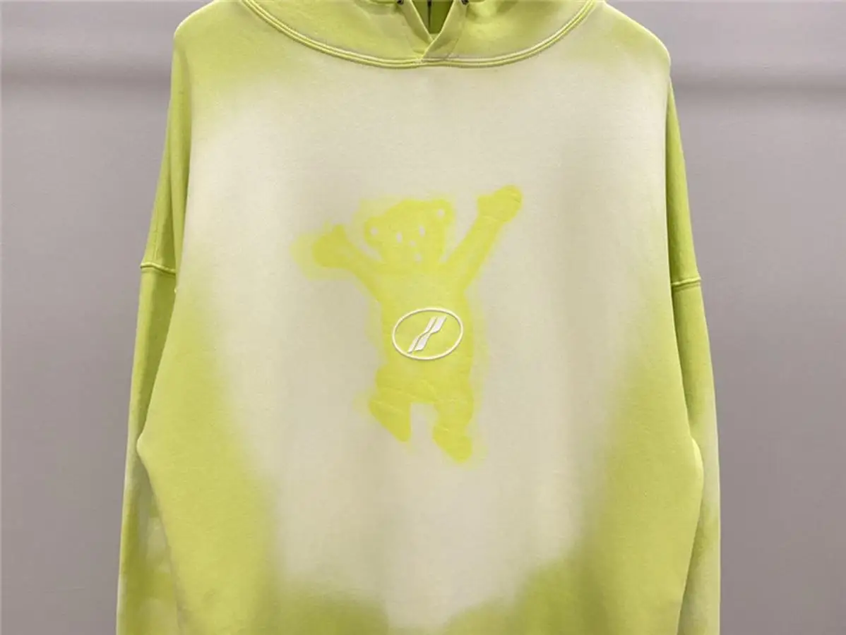 

Tie Dye Faded bear Welldone Hoodie Men Women Foaming Printing Hooded Loose we11done Pullover