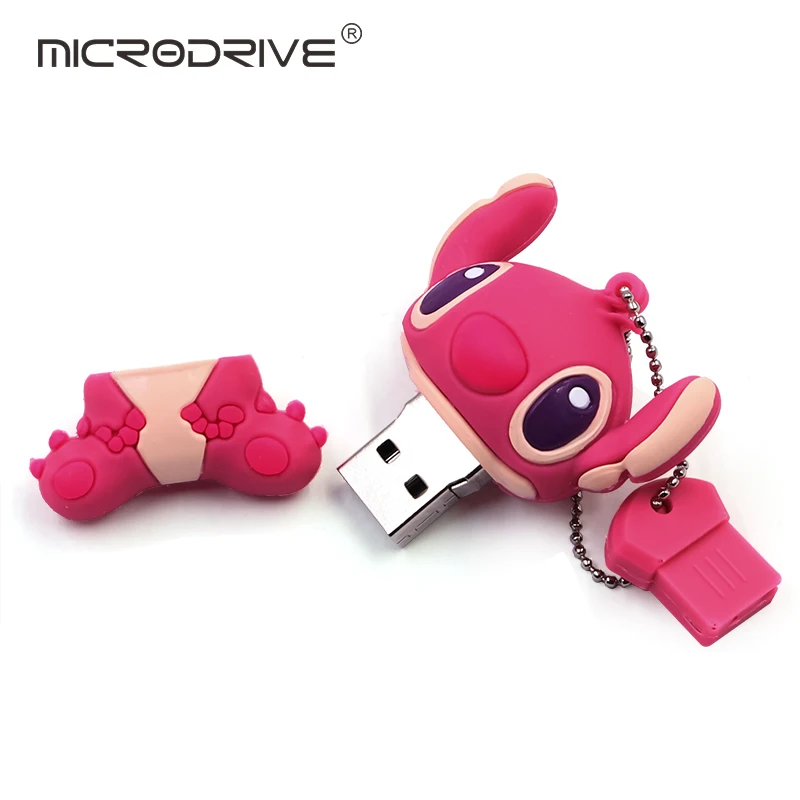 Настоящий мультяшный USB флеш-накопитель Lilo& Stitch, 4 ГБ, 8 ГБ, 16 ГБ, 32 ГБ, 64 ГБ, 128 ГБ, флеш-накопитель, usb флеш-накопитель, милая флеш-карта памяти, u-диск