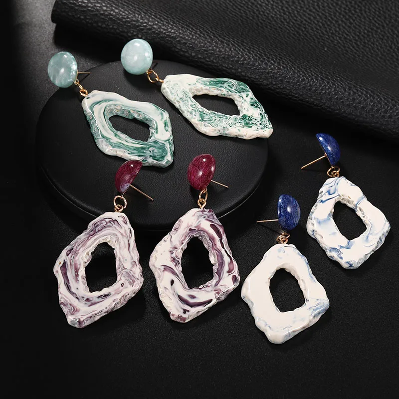 2019 разноцветные Bijoux шикарные каменные серьги в форме капли для женщин эффектные