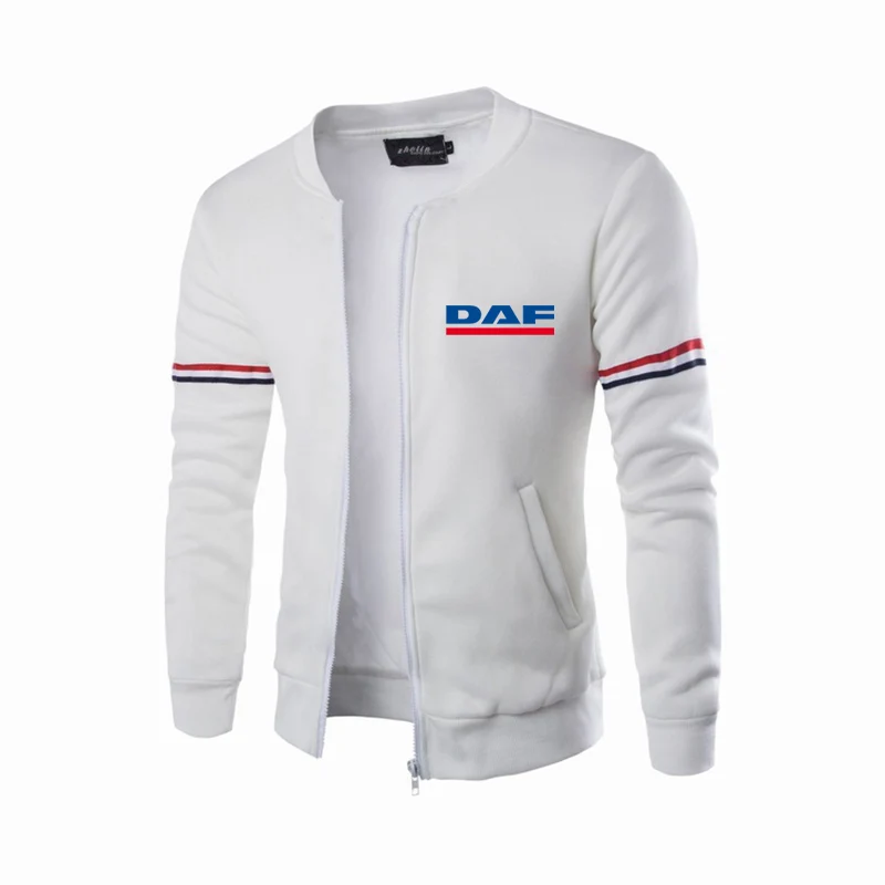 Мужская однотонная толстовка с круглым вырезом логотипом бренда DAF TRUCKS 2022 без