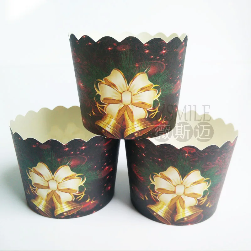 100 шт Счастливого Рождества маленькая бумажная чашка для кекса коробка выпечки
